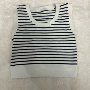 Striped Sleeveless Top - Black and White